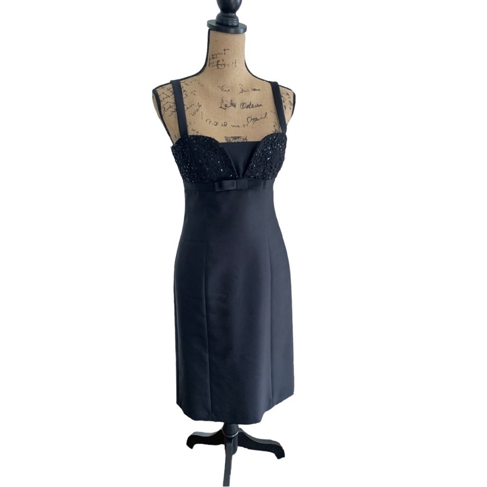 Tahari Black sequin dress with matching sequin bolero, size 4